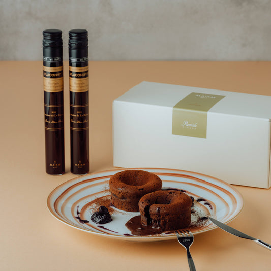 【1-3月限定】季節のデザートペアリング〜 ブルーベリーのフォンダンショコラ x バニュルス